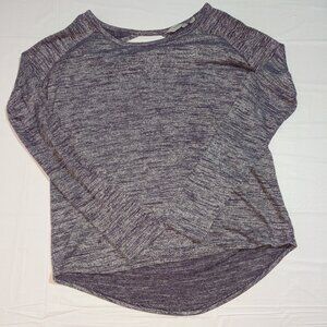 Athleta Heather Purple Pullover Athletic Top High Low Open Back Stretch Sz S